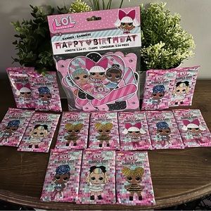 LOL Surprise! Lot of 14 Trading Card Packs, Dance Off!  New! & Birthday Banner